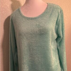 Aqua Eyelash Long Sleeve Top